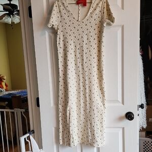 Liz Claiborne Cream Floral Midi Dress